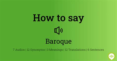 How to pronounce BAROQUE in English .